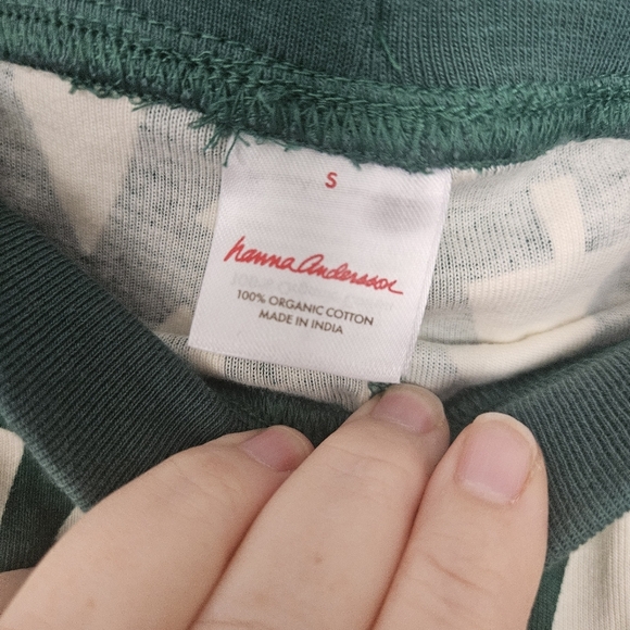 Hanna Anderson Green and Cream Tree Pajama Set Size S - Picture 8 of 9